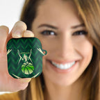 Australian Boomers Basketball AirPods Case Green Hexagon Camo Style With Dynamic Slam Dunk Graphic