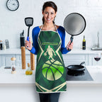 Australian Boomers Basketball Apron Green Hexagon Camo Style With Dynamic Slam Dunk Graphic