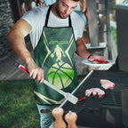 Australian Boomers Basketball Apron Green Hexagon Camo Style With Dynamic Slam Dunk Graphic