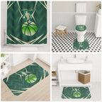 Australian Boomers Basketball Bathroom Set Green Hexagon Camo Style With Dynamic Slam Dunk Graphic