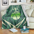 Australian Boomers Basketball Blanket Green Hexagon Camo Style With Dynamic Slam Dunk Graphic