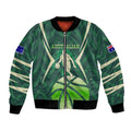 Australian Boomers Basketball Bomber Jacket Green Hexagon Camo Style With Dynamic Slam Dunk Graphic