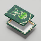 Australian Boomers Basketball Canvas Wall Art Green Hexagon Camo Style With Dynamic Slam Dunk Graphic
