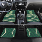 Australian Boomers Basketball Car Mats Green Hexagon Camo Style With Dynamic Slam Dunk Graphic