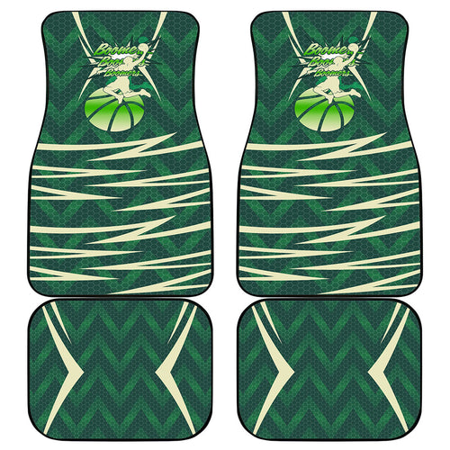 Australian Boomers Basketball Car Mats Green Hexagon Camo Style With Dynamic Slam Dunk Graphic