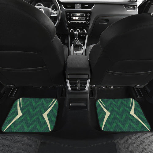 Australian Boomers Basketball Car Mats Green Hexagon Camo Style With Dynamic Slam Dunk Graphic