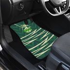 Australian Boomers Basketball Car Mats Green Hexagon Camo Style With Dynamic Slam Dunk Graphic