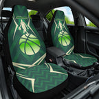 Australian Boomers Basketball Car Seat Cover Green Hexagon Camo Style With Dynamic Slam Dunk Graphic