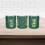 Australian Boomers Basketball Ceramic Mug Green Hexagon Camo Style With Dynamic Slam Dunk Graphic