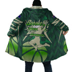 Australian Boomers Basketball Cloak Green Hexagon Camo Style With Dynamic Slam Dunk Graphic