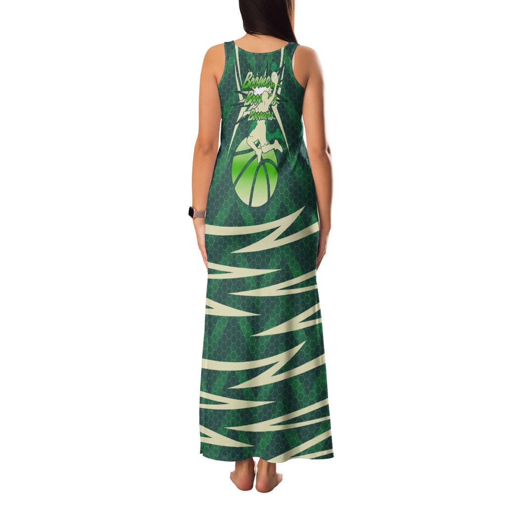 Australian Boomers Basketball Family Matching Tank Maxi Dress and Hawaiian Shirt Green Hexagon Camo Style With Dynamic Slam Dunk Graphic