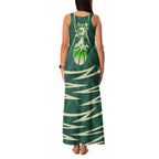 Australian Boomers Basketball Family Matching Tank Maxi Dress and Hawaiian Shirt Green Hexagon Camo Style With Dynamic Slam Dunk Graphic