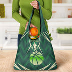 Australian Boomers Basketball Grocery Bag Green Hexagon Camo Style With Dynamic Slam Dunk Graphic