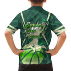 Australian Boomers Basketball Hawaiian Shirt Green Hexagon Camo Style With Dynamic Slam Dunk Graphic