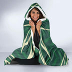 Australian Boomers Basketball Hooded Blanket Green Hexagon Camo Style With Dynamic Slam Dunk Graphic