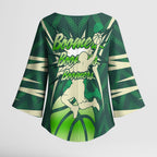Australian Boomers Basketball Kimono Sleeve Blouse Green Hexagon Camo Style With Dynamic Slam Dunk Graphic