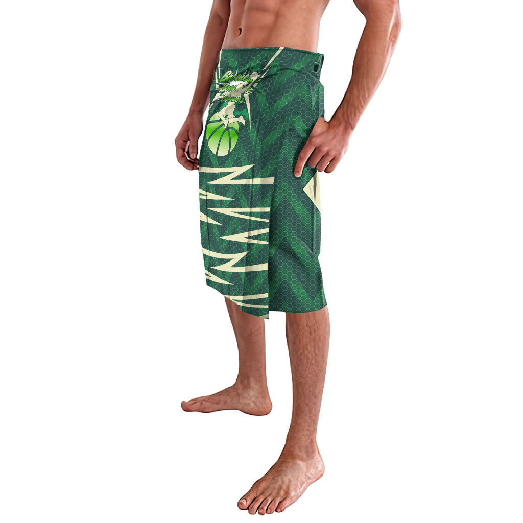 Australian Boomers Basketball Lavalava Green Hexagon Camo Style With Dynamic Slam Dunk Graphic