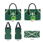 Australian Boomers Basketball Leather Bag Green Hexagon Camo Style With Dynamic Slam Dunk Graphic