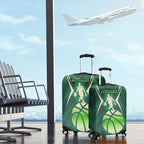 Australian Boomers Basketball Luggage Cover Green Hexagon Camo Style With Dynamic Slam Dunk Graphic