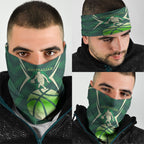Australian Boomers Basketball Neck Gaiter Green Hexagon Camo Style With Dynamic Slam Dunk Graphic