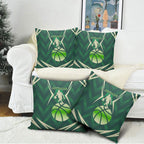 Australian Boomers Basketball Pillow Cover Green Hexagon Camo Style With Dynamic Slam Dunk Graphic