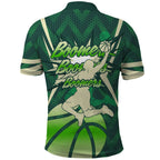 Australian Boomers Basketball Polo Shirt Green Hexagon Camo Style With Dynamic Slam Dunk Graphic