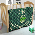 Australian Boomers Basketball Quilt Green Hexagon Camo Style With Dynamic Slam Dunk Graphic