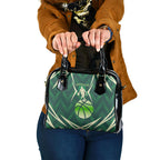 Australian Boomers Basketball Shoulder Handbag Green Hexagon Camo Style With Dynamic Slam Dunk Graphic