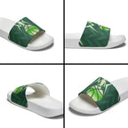 Australian Boomers Basketball Slide Sandals Green Hexagon Camo Style With Dynamic Slam Dunk Graphic