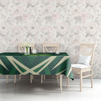 Australian Boomers Basketball Tablecloth Green Hexagon Camo Style With Dynamic Slam Dunk Graphic