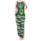 Australian Boomers Basketball Tank Maxi Dress Green Hexagon Camo Style With Dynamic Slam Dunk Graphic