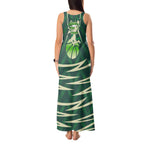 Australian Boomers Basketball Tank Maxi Dress Green Hexagon Camo Style With Dynamic Slam Dunk Graphic