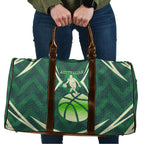 Australian Boomers Basketball Travel Bag Green Hexagon Camo Style With Dynamic Slam Dunk Graphic