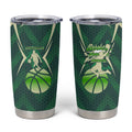 Australian Boomers Basketball Tumbler Cup Green Hexagon Camo Style With Dynamic Slam Dunk Graphic