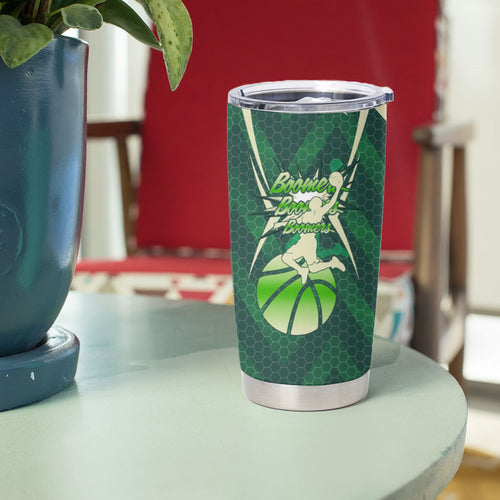 Australian Boomers Basketball Tumbler Cup Green Hexagon Camo Style With Dynamic Slam Dunk Graphic