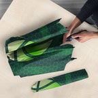 Australian Boomers Basketball Umbrella Green Hexagon Camo Style With Dynamic Slam Dunk Graphic