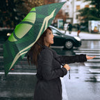 Australian Boomers Basketball Umbrella Green Hexagon Camo Style With Dynamic Slam Dunk Graphic