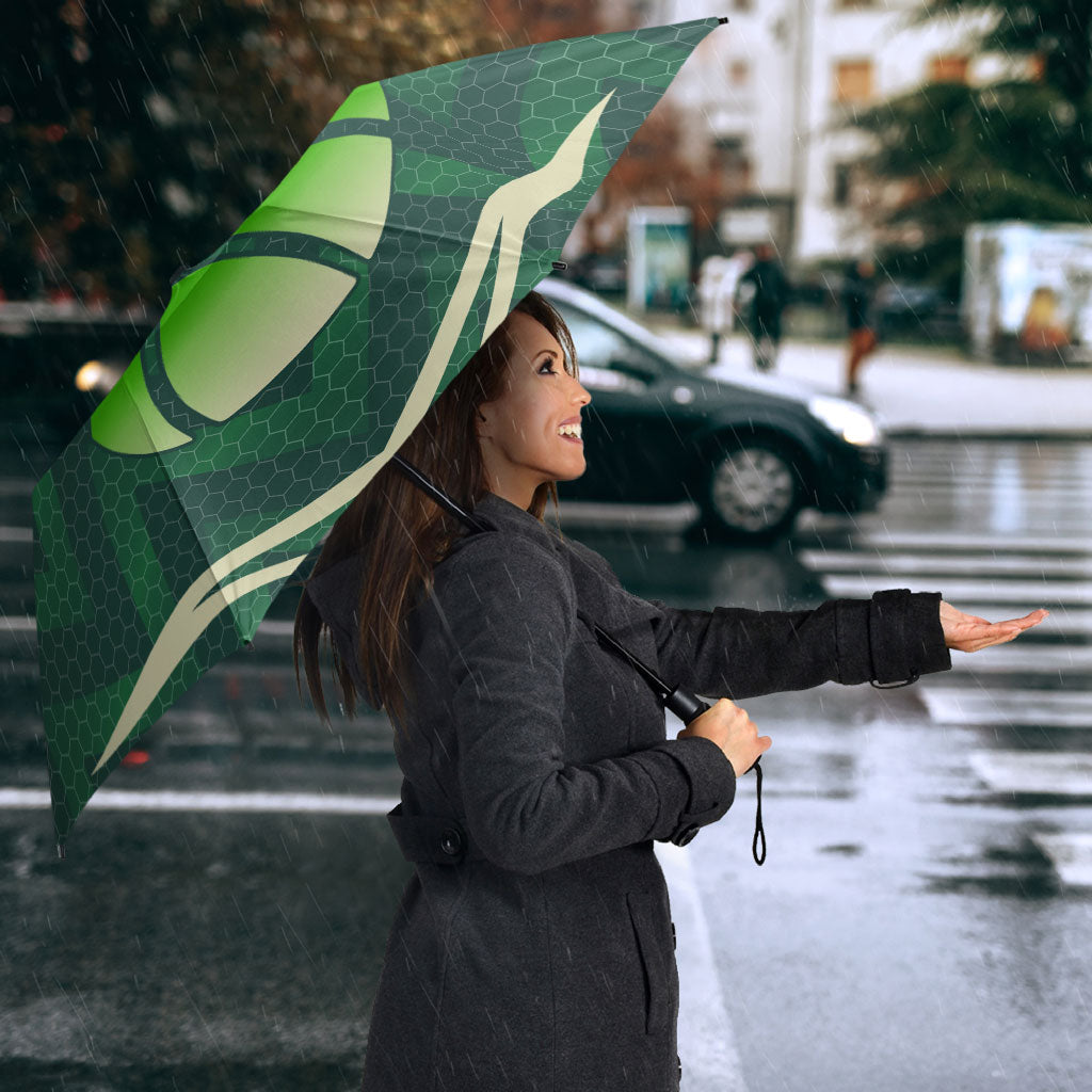 Australian Boomers Basketball Umbrella Green Hexagon Camo Style With Dynamic Slam Dunk Graphic