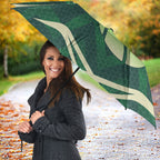 Australian Boomers Basketball Umbrella Green Hexagon Camo Style With Dynamic Slam Dunk Graphic