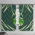 Australian Boomers Basketball Window Curtain Green Hexagon Camo Style With Dynamic Slam Dunk Graphic