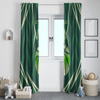 Australian Boomers Basketball Window Curtain Green Hexagon Camo Style With Dynamic Slam Dunk Graphic