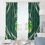 Australian Boomers Basketball Window Curtain Green Hexagon Camo Style With Dynamic Slam Dunk Graphic