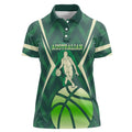 Australian Boomers Basketball Women Polo Shirt Green Hexagon Camo Style With Dynamic Slam Dunk Graphic