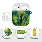 Australian Boomers Basketball AirPods Case Shattered Glass Effect With Flaming Ball And Grunge Brushstrokes