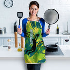 Australian Boomers Basketball Apron Shattered Glass Effect With Flaming Ball And Grunge Brushstrokes