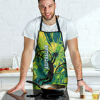 Australian Boomers Basketball Apron Shattered Glass Effect With Flaming Ball And Grunge Brushstrokes