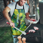 Australian Boomers Basketball Apron Shattered Glass Effect With Flaming Ball And Grunge Brushstrokes