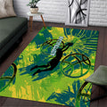 Australian Boomers Basketball Area Rug Shattered Glass Effect With Flaming Ball And Grunge Brushstrokes