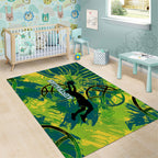 Australian Boomers Basketball Area Rug Shattered Glass Effect With Flaming Ball And Grunge Brushstrokes