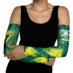 Australian Boomers Basketball Arm Sleeves Shattered Glass Effect With Flaming Ball And Grunge Brushstrokes